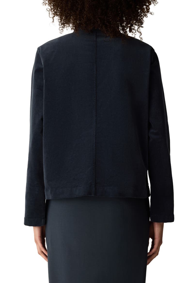 Stretch Organic Cotton Corduroy High Collar Jacket, Alternate, color, MARITIME