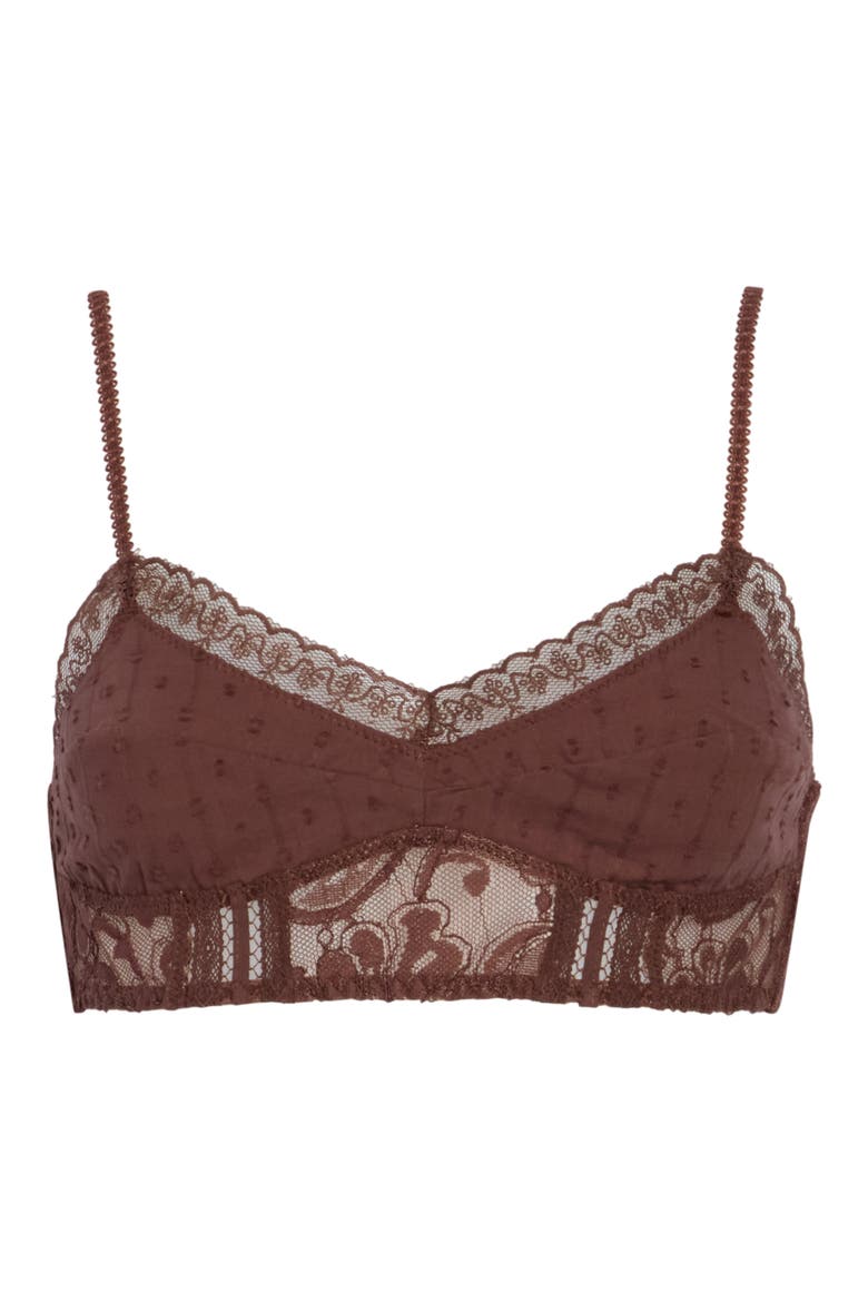 Rosie Longline Bralette, Alternate, color, BROWN