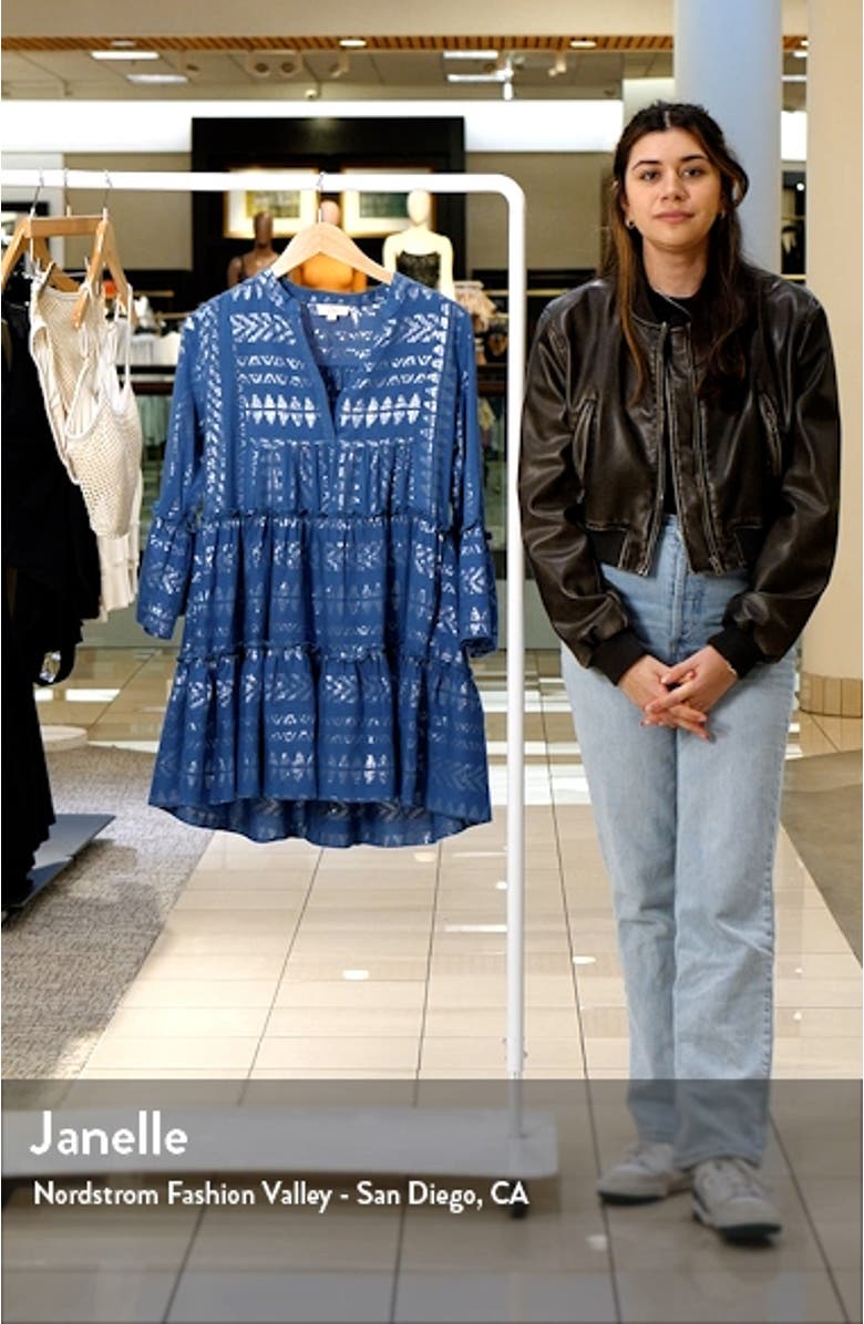 Metallic Bell Sleeve Cover-Up Dress, sales video thumbnail