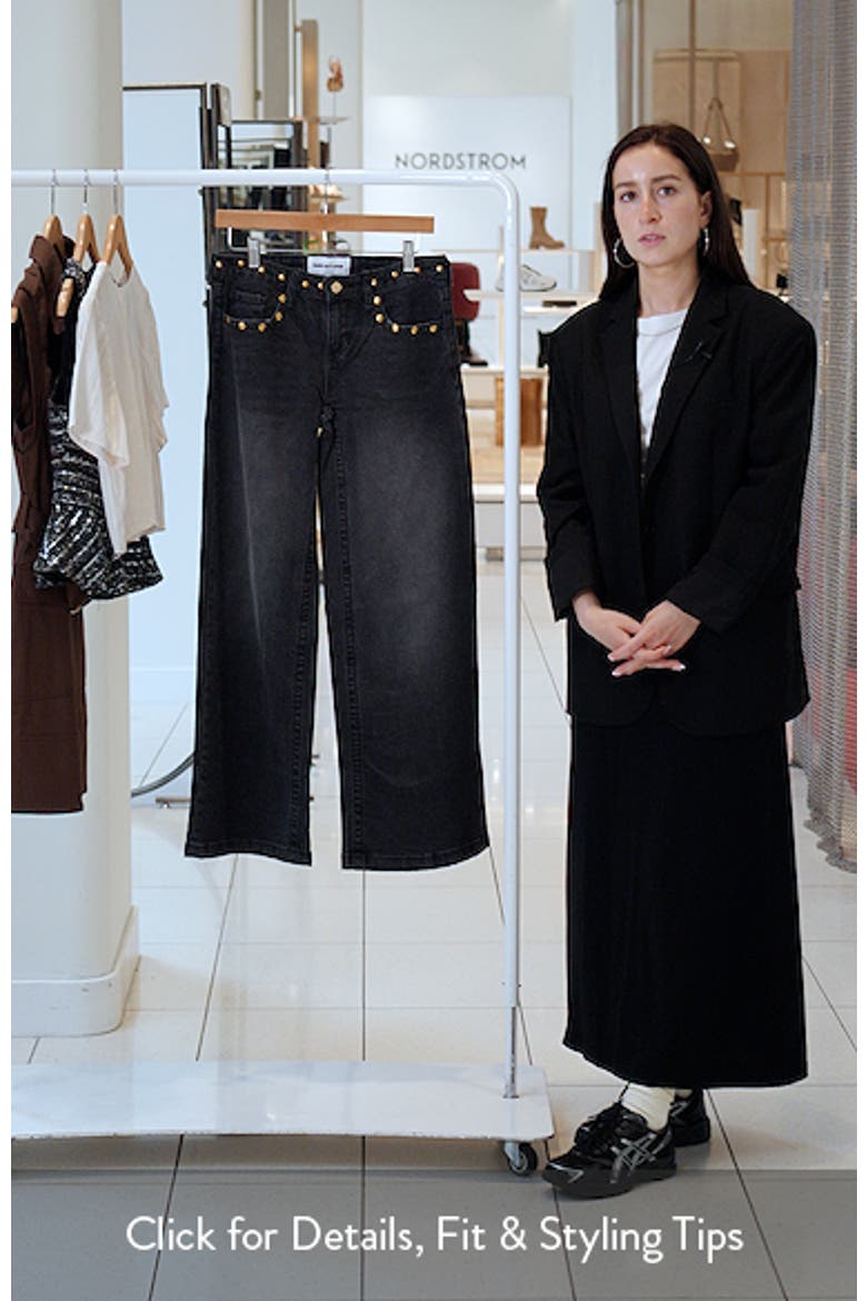 Frida Star Studded Low Rise Wide Leg Jeans video