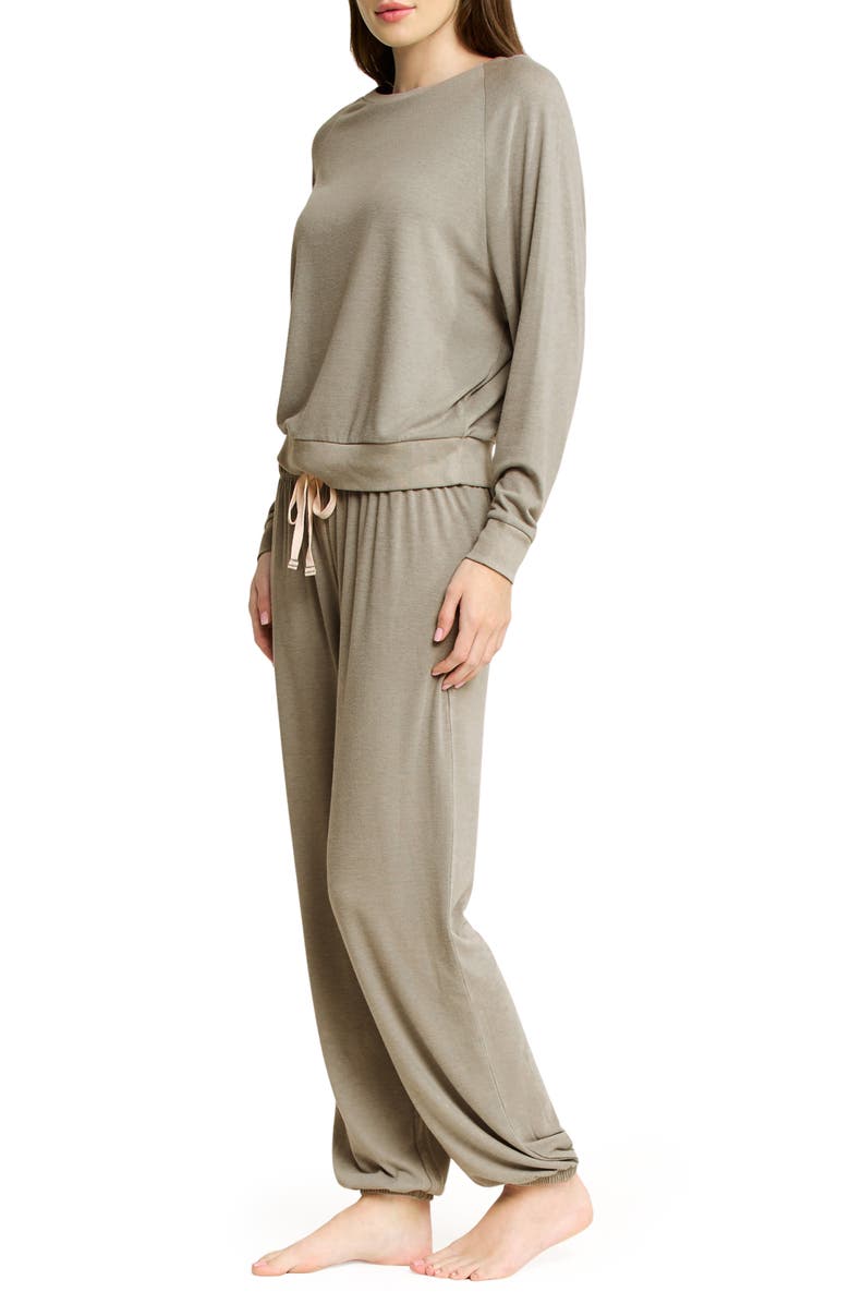 Honeydew Star Seeker Brushed Jersey Pajamas, Alternate, color, Soft Olive