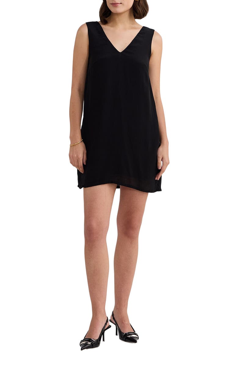 Reistor Midnight Muse V-neck Short Dress in Black, Main, color, Black