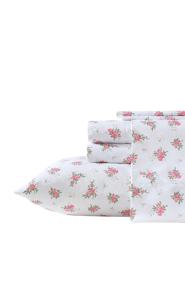 Betsey Johnson Floral Dreams Microfiber Sheet Set, Main, color, White