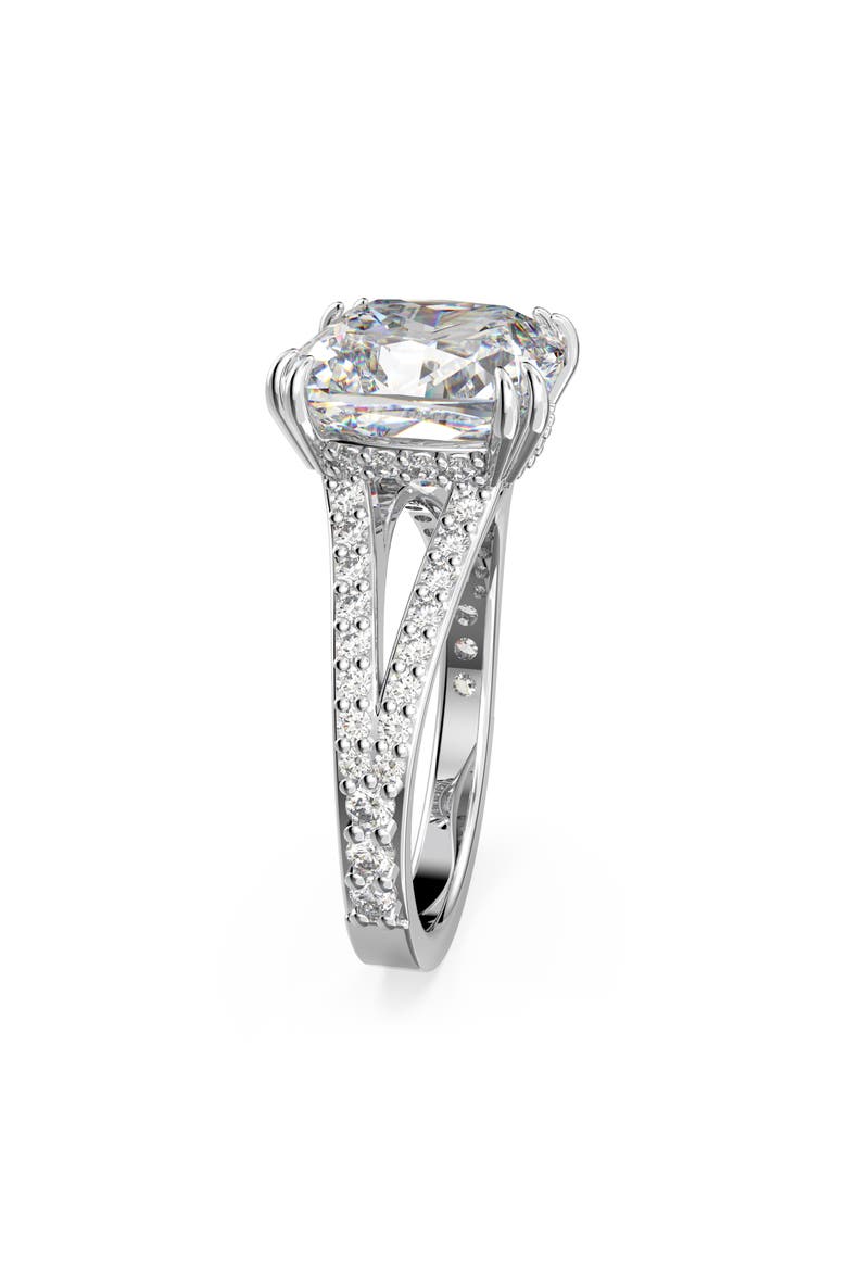 Stilla Square Cocktail Ring, Alternate, color, SILVER / CLEAR CRYSTAL