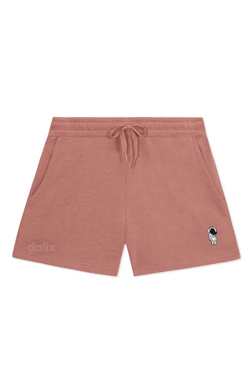 Dalix Womens Astronaut Midweight Washed Fleece Shorts In Pink