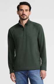 Lands' End Long Sleeve Raglan Hybrid Quarter Zip
