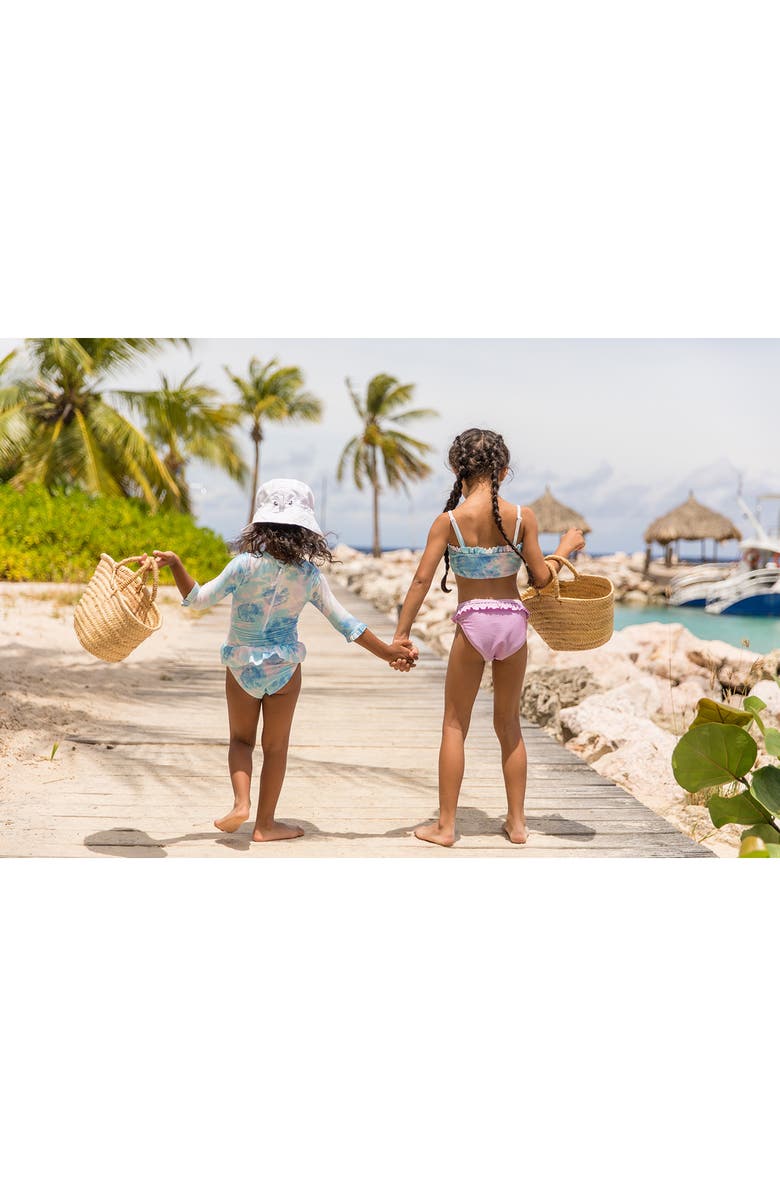 Snapper Rock Kids' Sky Dye Frill Bandeau Two-Piece Swimsuit, Alternate, color, 