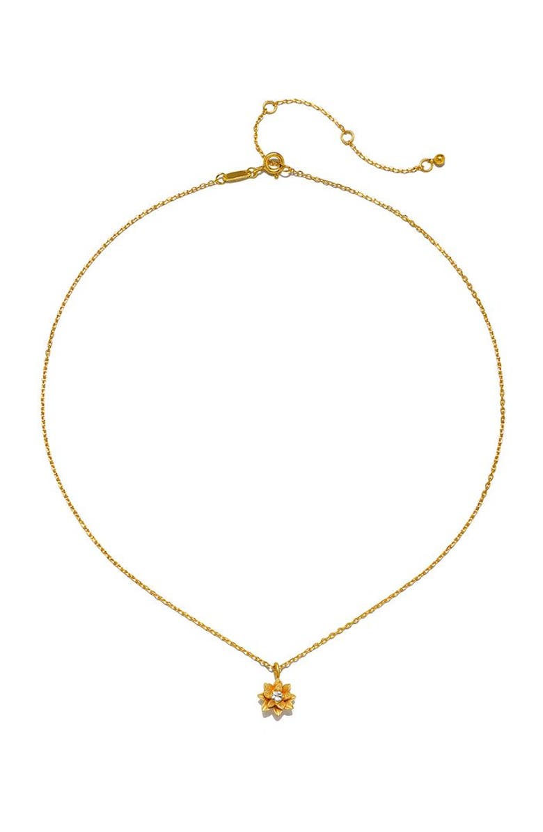 Satya Jewelry Soul Renew Gold Lotus Necklace, Alternate, color, Gold