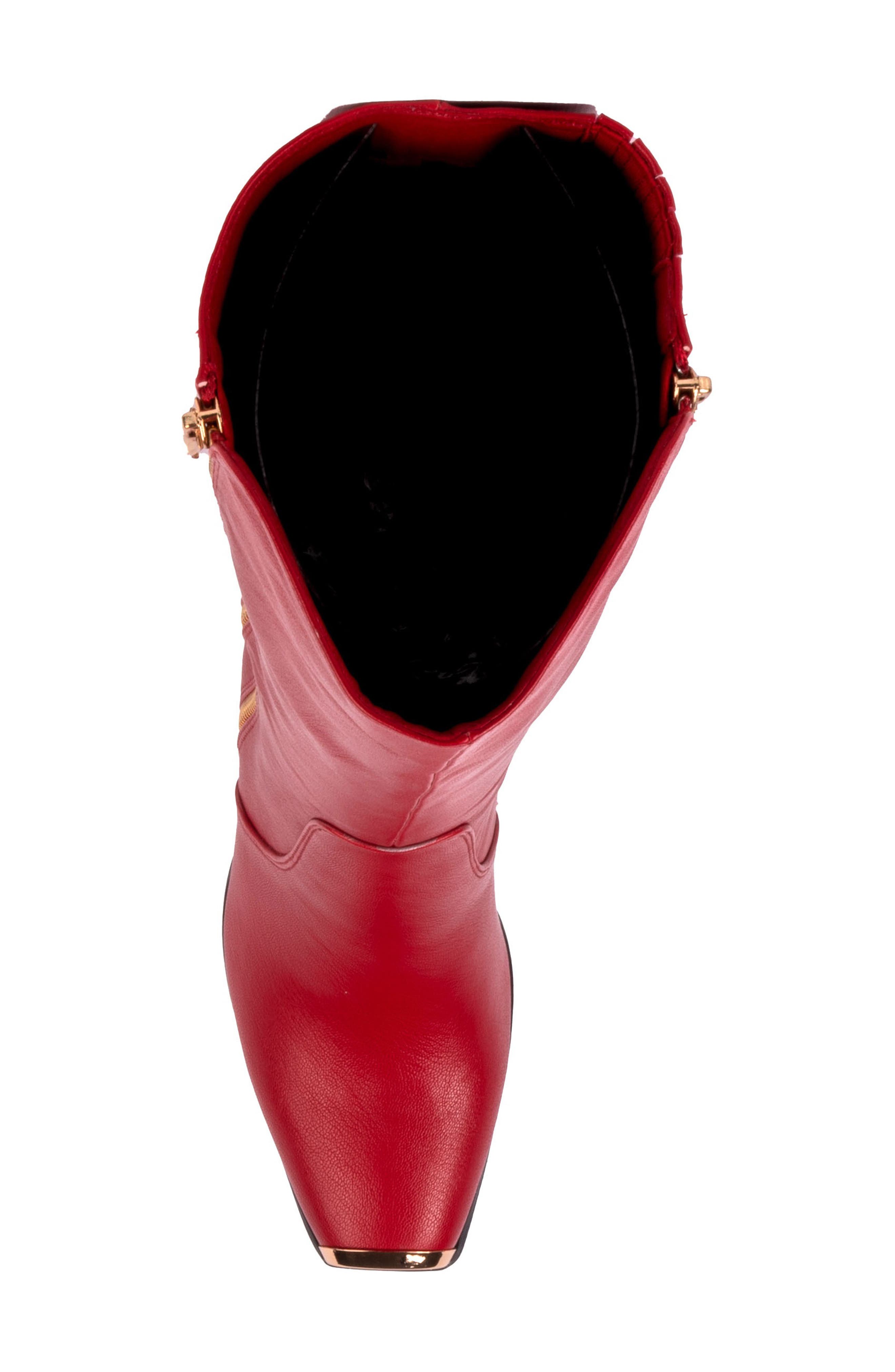 NINETY UNION Link Nipped Toe Knee High Boot, Alternate, color, Red