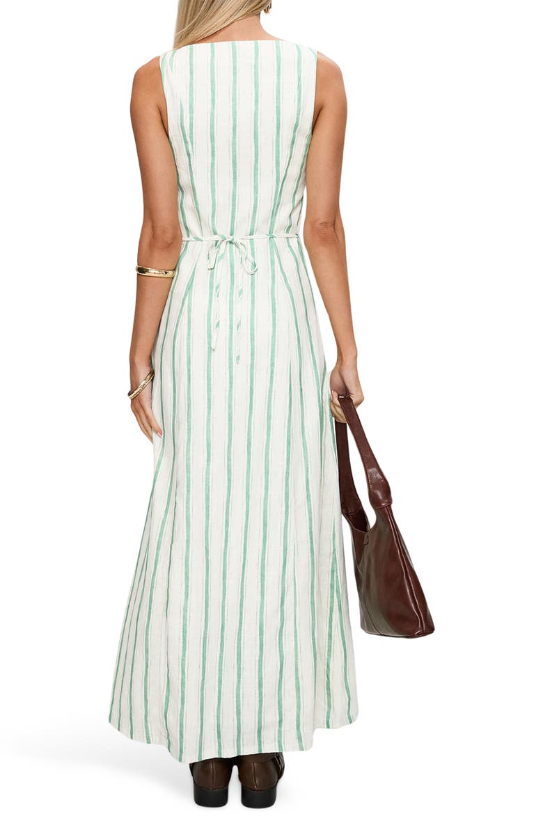 Princess Polly Lewisa Stripe Sleeveless Maxi Dress, Alternate, color, Green Stripe