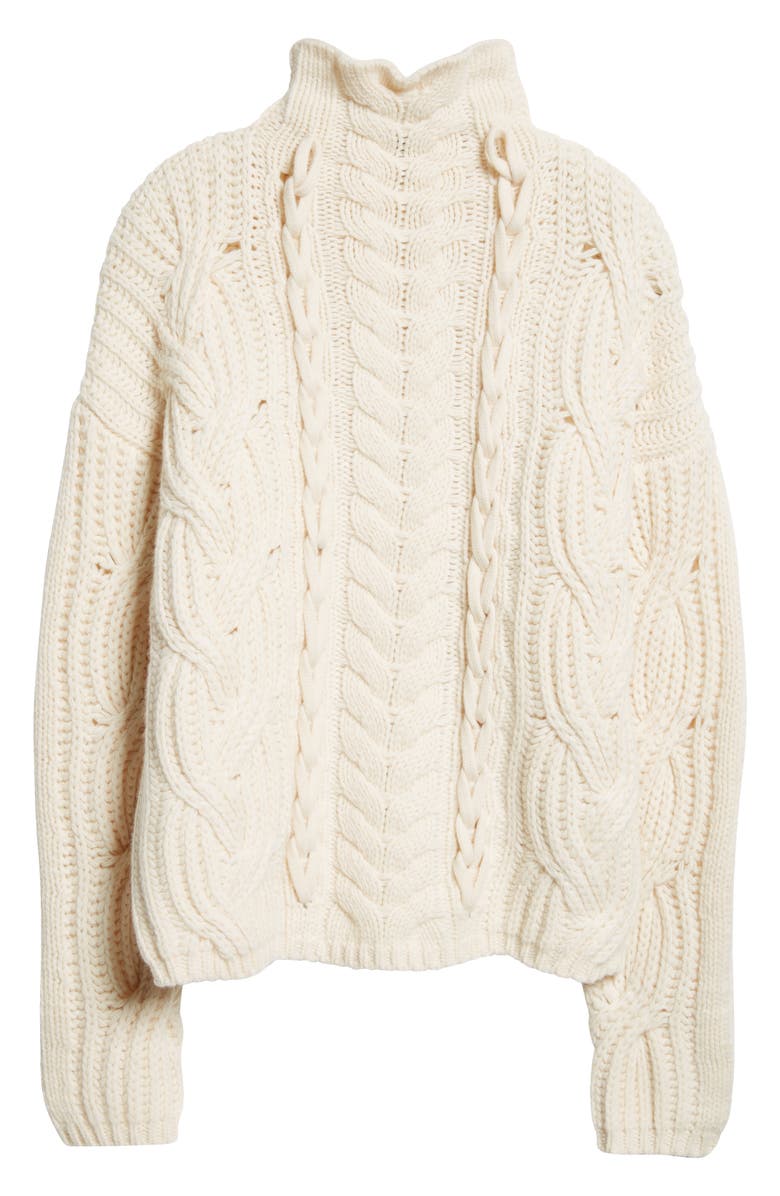 Reiss Atelier Aubrey Turtleneck Cable Stitch Sweater, Alternate, color,