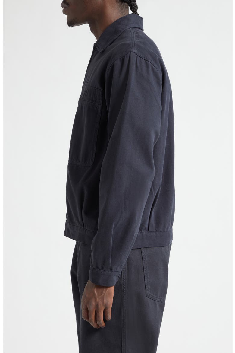 Cotton Zip Worker Jacket, Alternate, color, BLACK