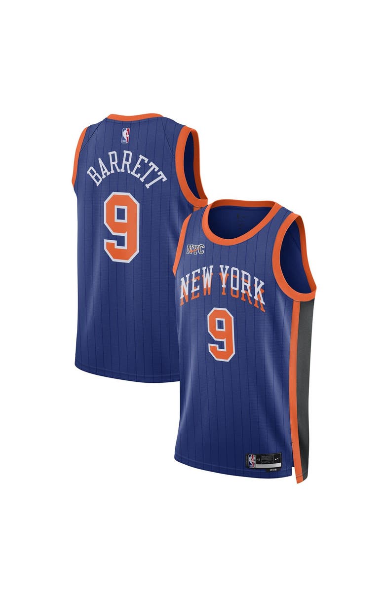 Nike Unisex Nike RJ Barrett Blue New York Knicks 2023/24 Swingman Jersey - City Edition, Main, color, 
