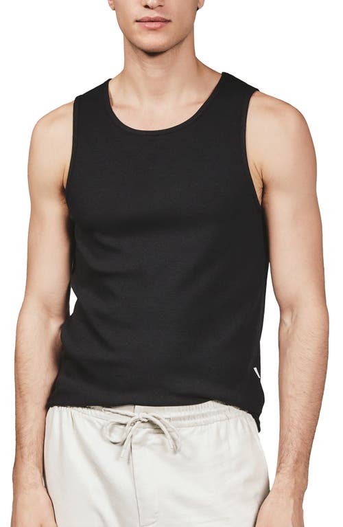 7 Diamonds Cotton & Modal Ribbed Tank In Black
