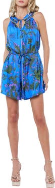 CIEBON Stace Tropical Floral Print Romper