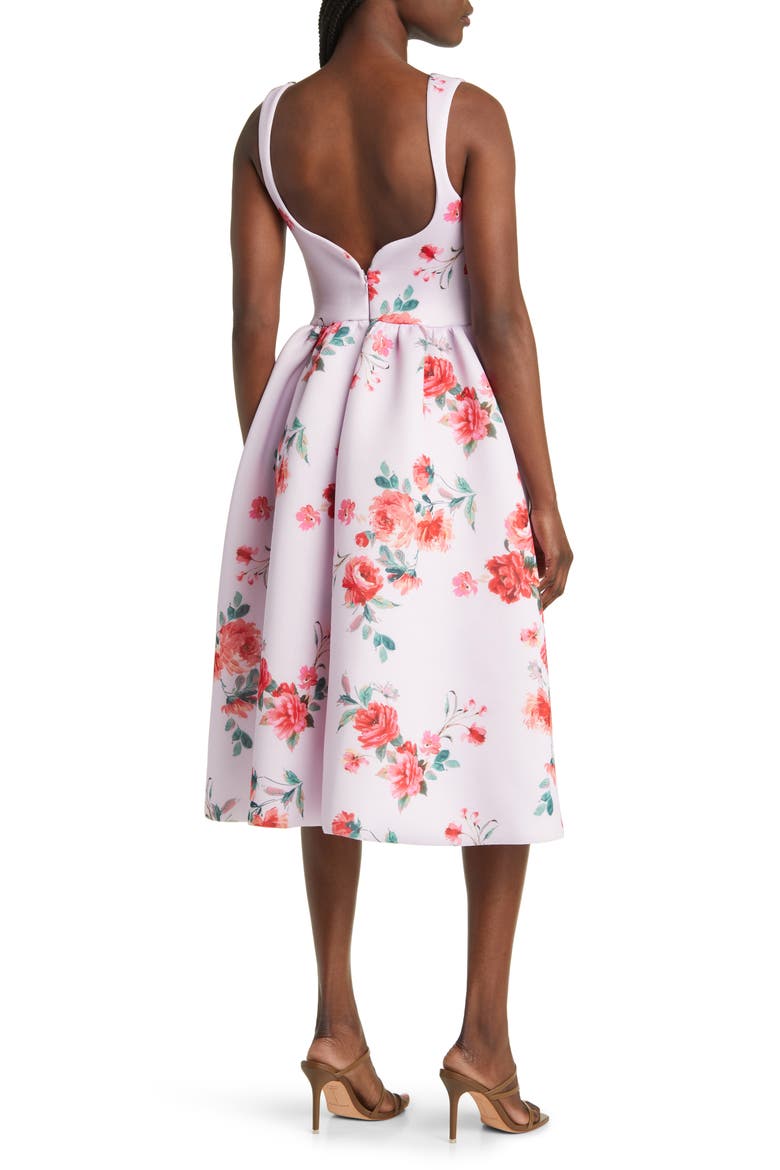 Floral Midi Dress, Alternate, color, PINK MULTI