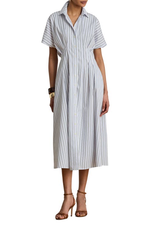 '70s Stripe Cotton Broadcloth Shirtdress (Regular & Petite)