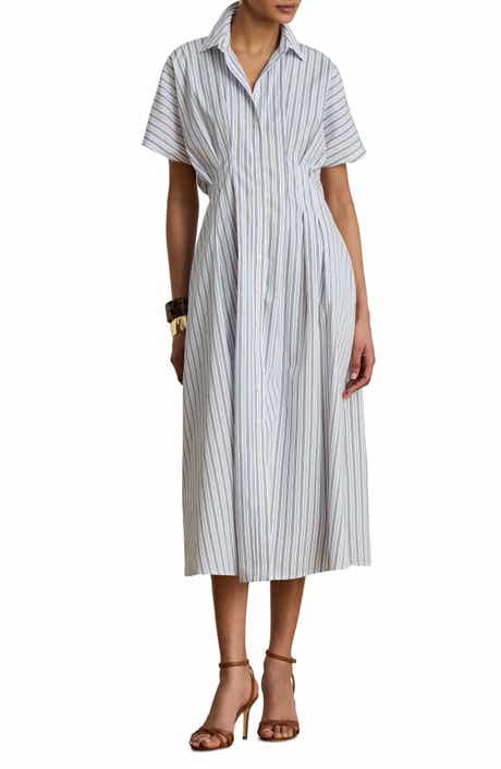 '70s Stripe Cotton Broadcloth Shirtdress