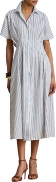 Lauren Ralph Lauren '70s Stripe Cotton Broadcloth Shirtdress