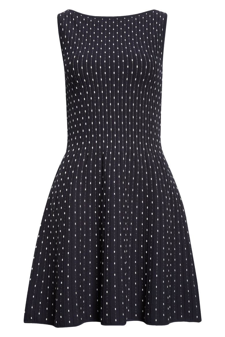 Dot Sleeveless Fit & Flare Minidress, Alternate, color, FANCY BLUE