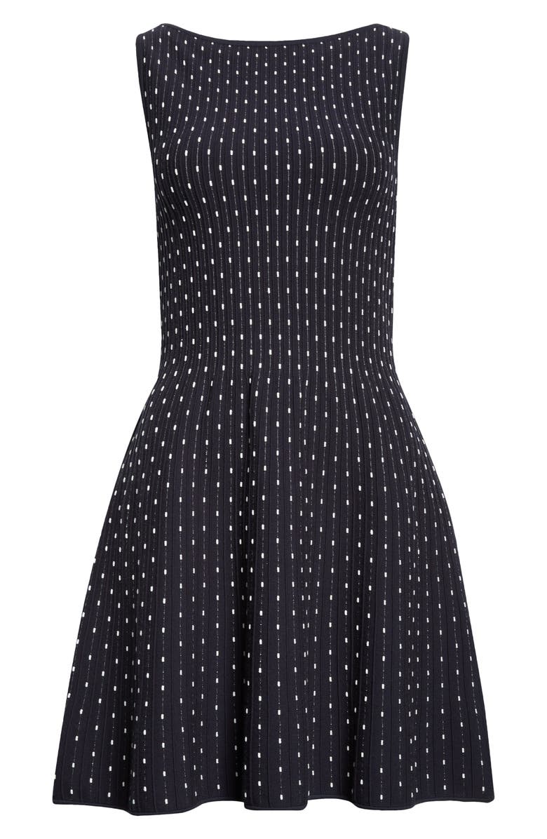 Emporio Armani Dot Sleeveless Fit & Flare Minidress, Alternate, color, Fancy Blue