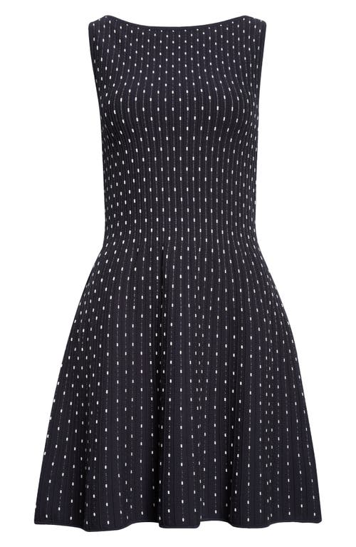 Emporio Armani Dot Sleeveless Fit & Flare Minidress In Blue
