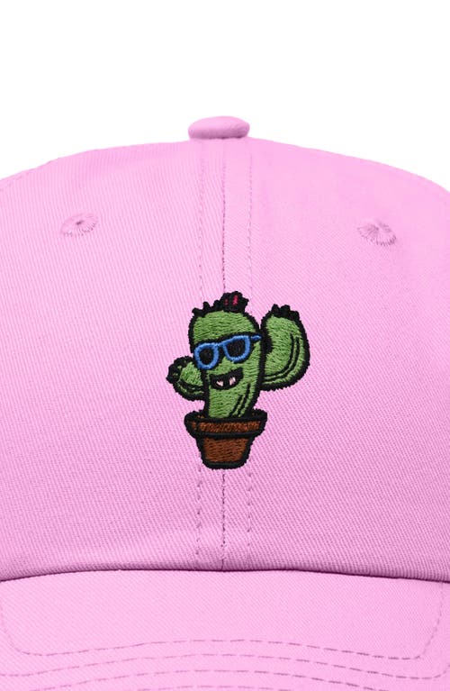 Dalix Cactus Embroidered Casual Cap In Light Pink