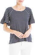 MAX STUDIO Stripe Flutter Sleeve Top