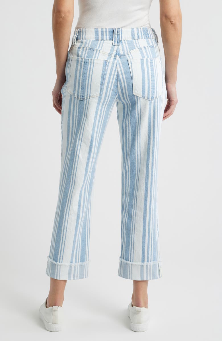 Wit & Wisdom Frayed Cuffed High Waist Boyfriend Jeans, Alternate, color, Light Blue