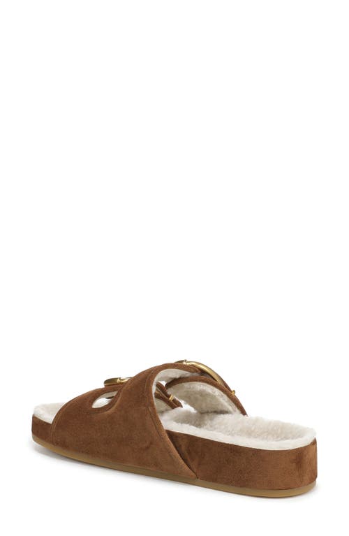Veronica Beard Prue Genuine Shearling Lined Two Strap Sandal In Multi