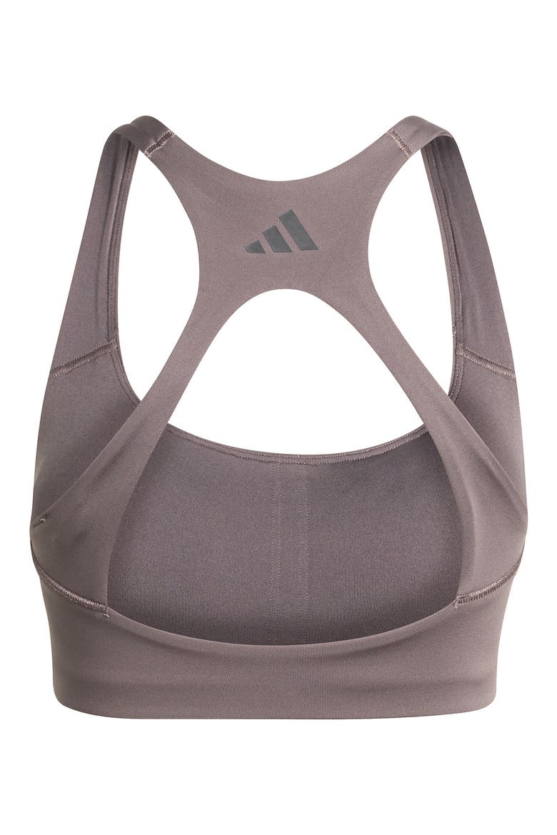 Opt 3-Stripes Low Impact Sports Bra, Alternate, color, CHARCOAL/ BLACK