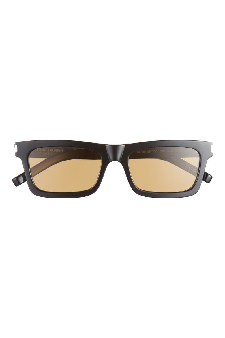 54mm Square Sunglasses, Main, color, BLACK BLACK YELLOW
