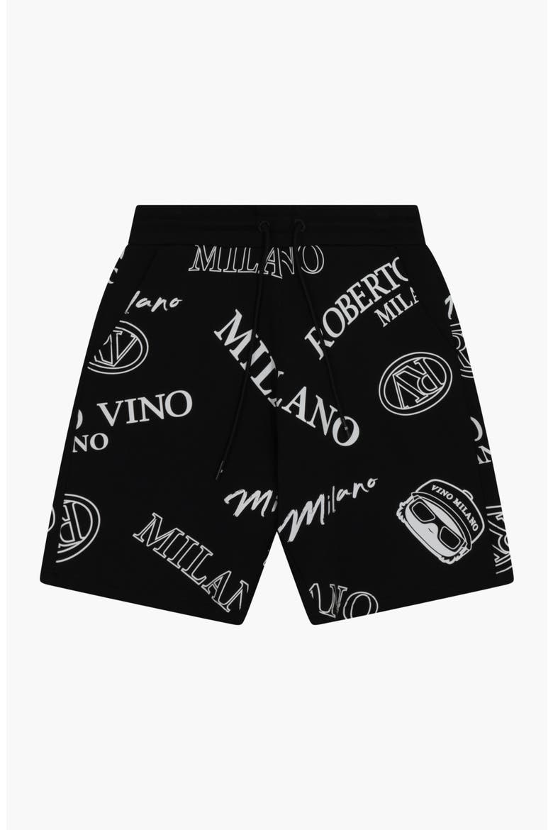 All Over Icon Short Set, Alternate, color, Black