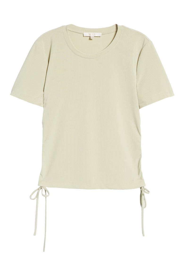 Side Tie Ribbed Tee, Alternate, color, SAGE