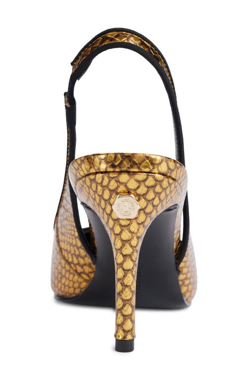 Shop Karl Lagerfeld Paris Rosalyn Slingback Pointed Toe Pump In Gold/black