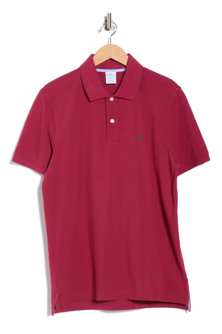 Trim Fit Solid Cotton Piqué Polo, Alternate, color, RED PLUM