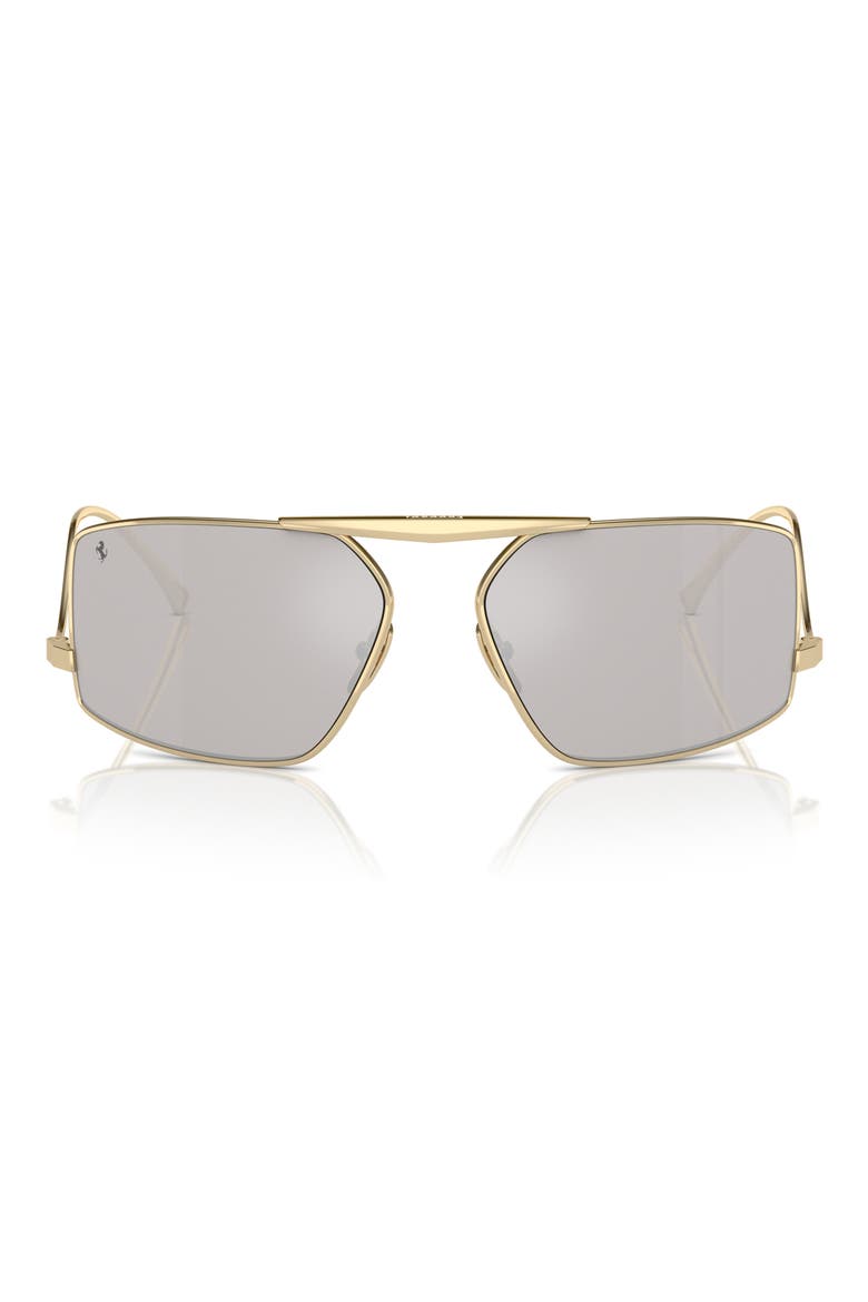 64mm Oversize Rectangular Sunglasses, Main, color, PALE GOLD / MIRROR GOLD