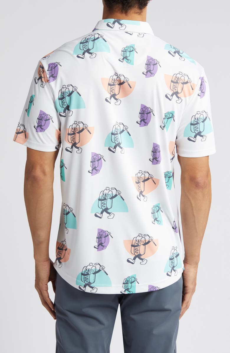 Swannies Keegan Vintage Hot Dog Print Golf Polo, Alternate, color, 