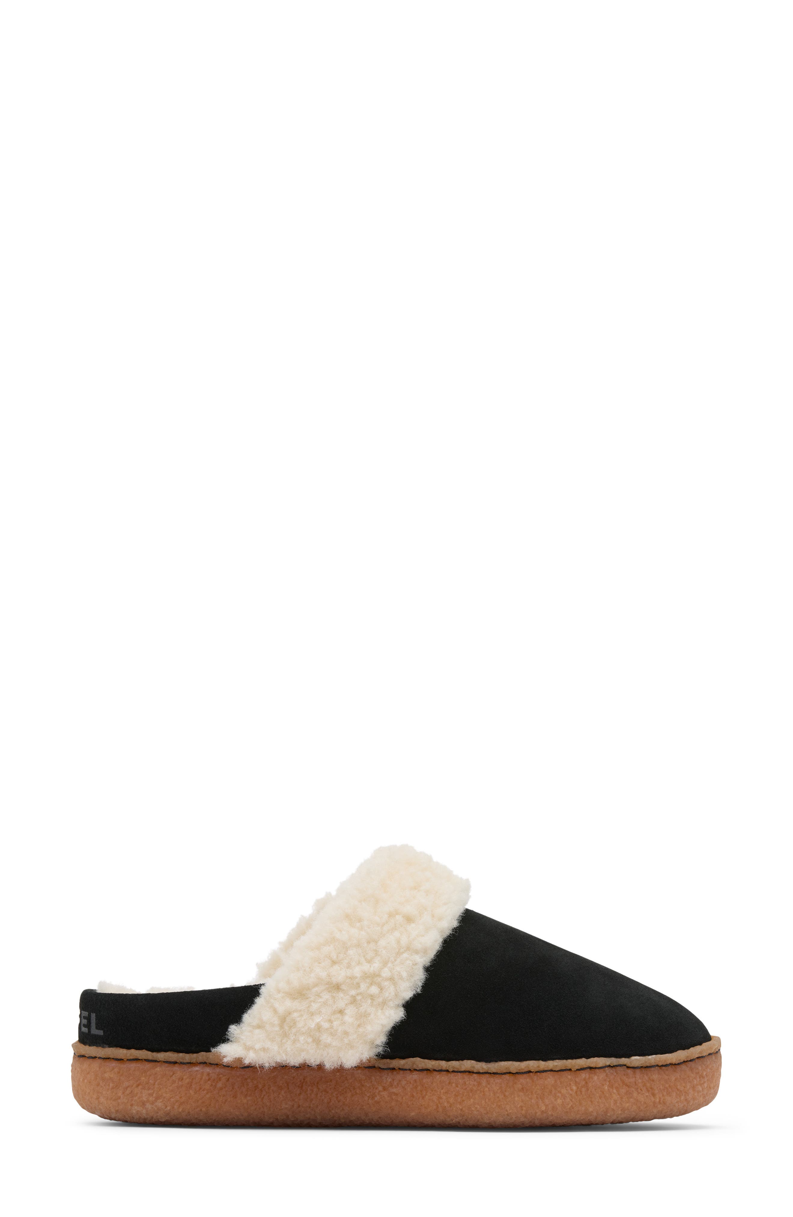 Nakiska III Faux Shearling Lined Slide Slipper, Alternate, color, BLACK/ GUM 2