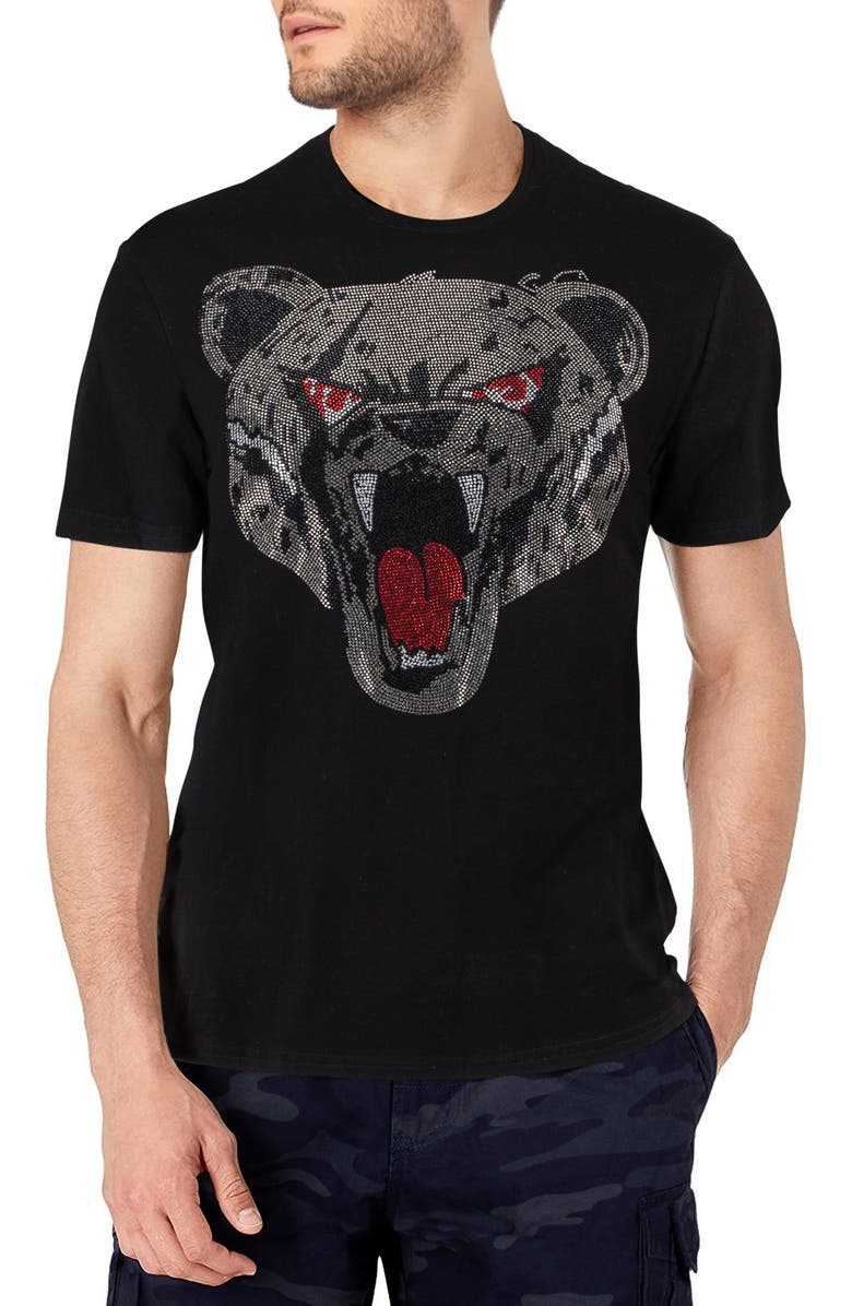 XRAY Rhinestone Embellished Roaring Bear T-Shirt, Main, color, 