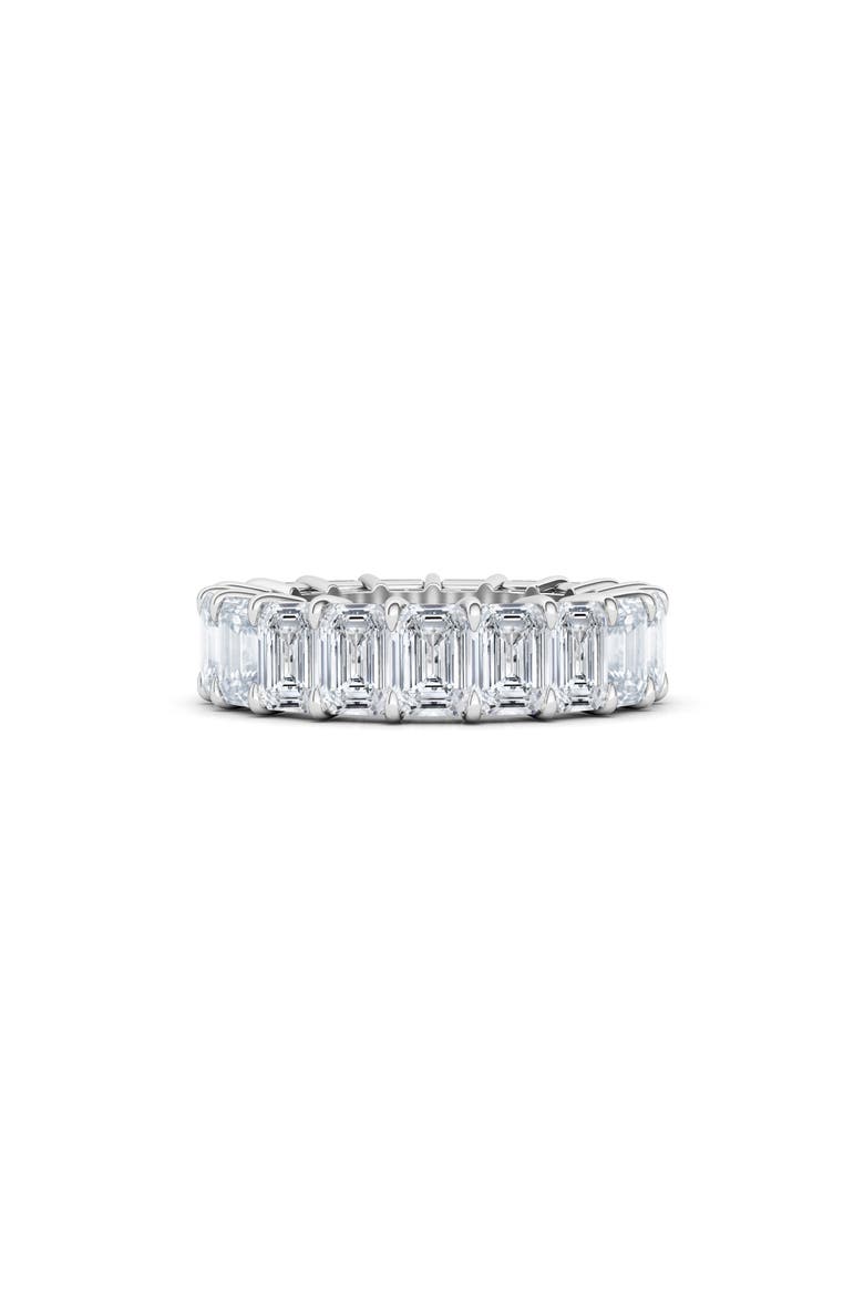Emerald Cut Lab Created Diamond 18K Gold Eternity Band, Alternate, color, WHITE GOLD