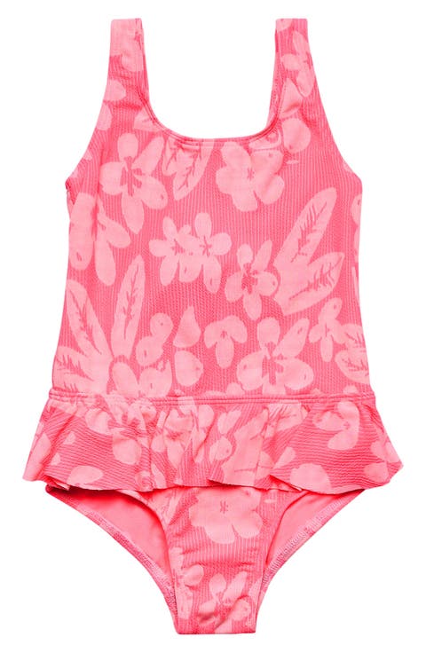 Ruffle Jacquard One-Piece Swimsuit (Toddler & Little Kid)