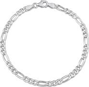 DELMAR Sterling Silver Figaro Link Chain Bracelet