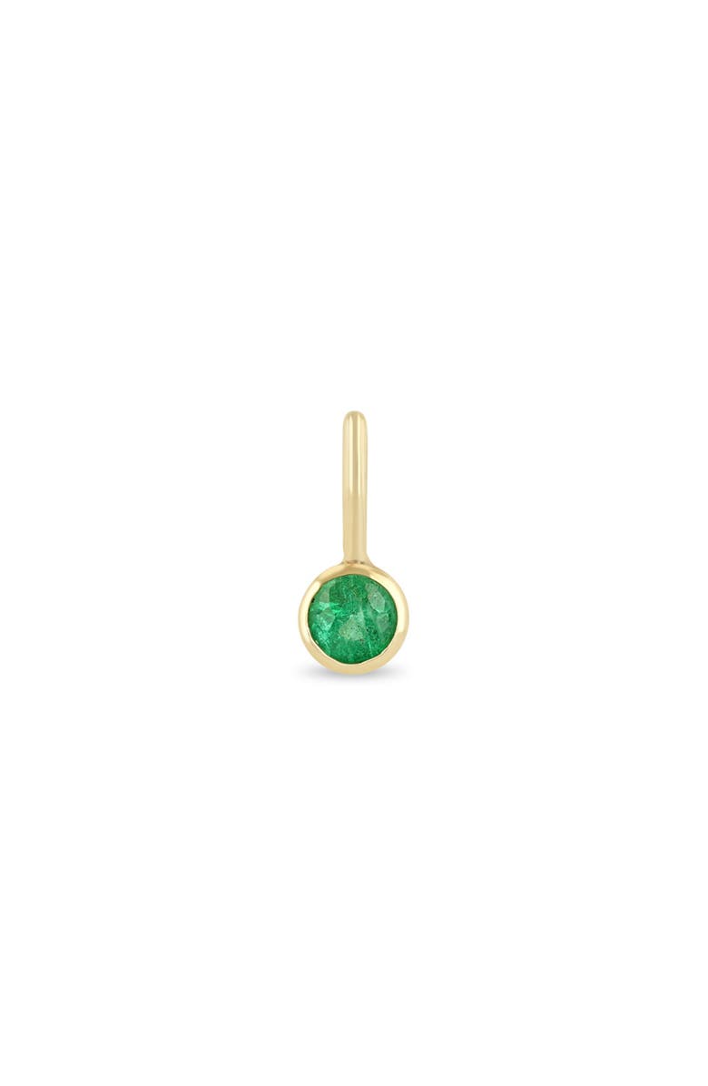 Zoë Chicco Bezel Set Emerald Charm, Main, color, Yellow Gold