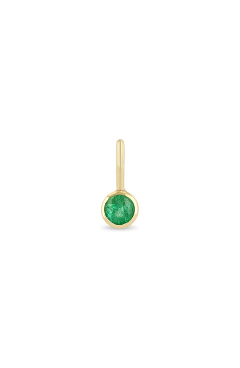 Bezel Set Emerald Charm