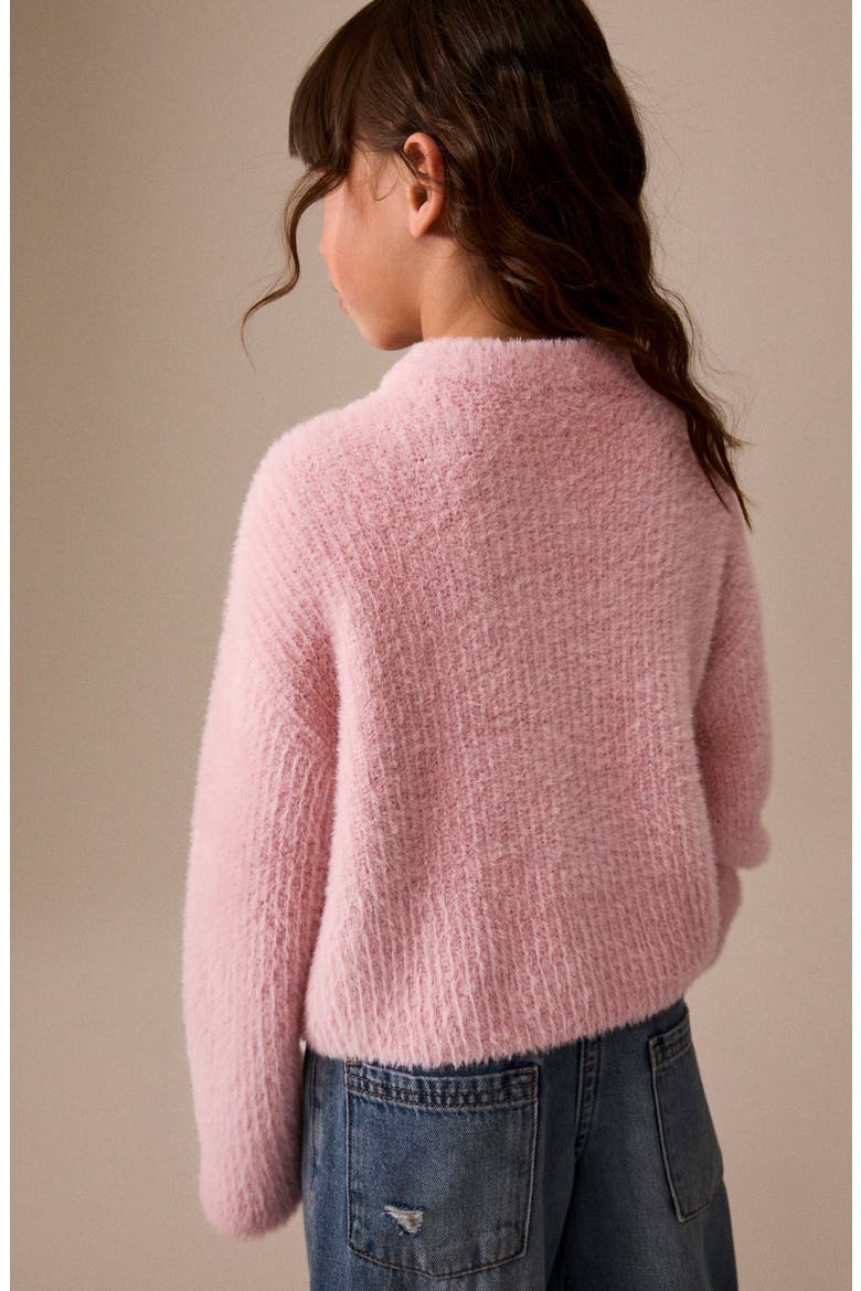 Kids' Eyelash Knit Sweater, Alternate, color, PINK