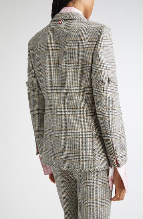 Thom Browne Pow Glen Plaid Hunting Tweed Single Breasted Blazer In Gray