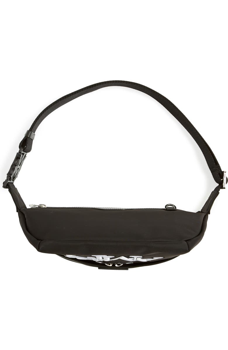 AMIRI Staggered Logo Nylon Belt Bag, Alternate, color, Black