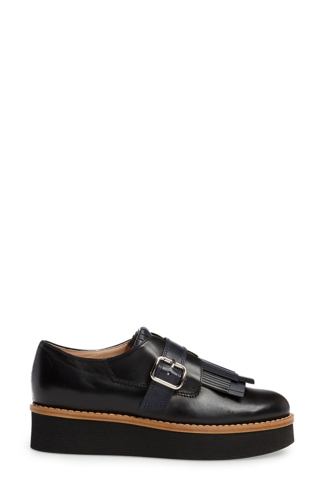Tod's Kiltie Fringe Platform Loafer, Alternate, color, 