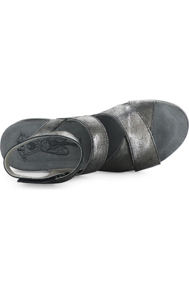 Fly London 'Wege' Leather Sandal, Alternate, color, 024 Silver Dk Flash
